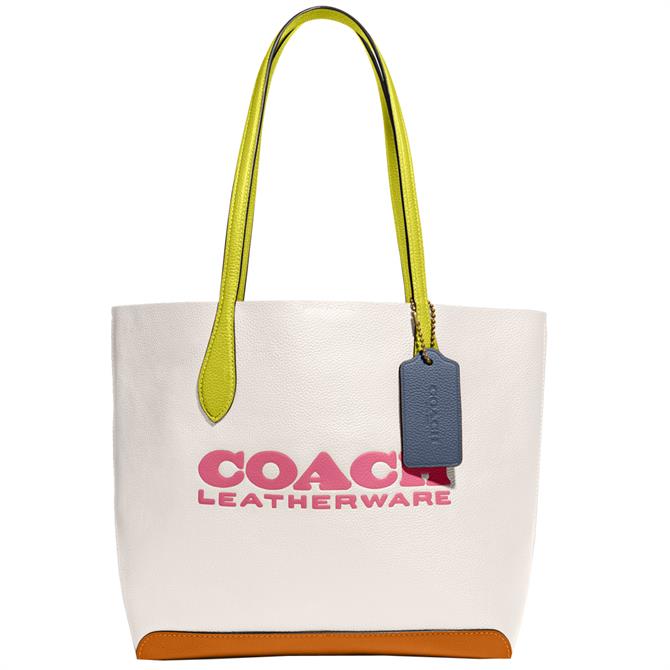 Coach Kia Leather Tote Bag in Colourblock